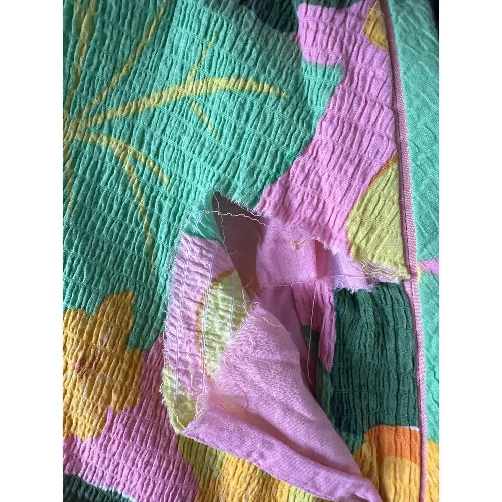 Kate Spade Cucumber Floral Dress Flutter Sleeve Mini Swing Multi 12